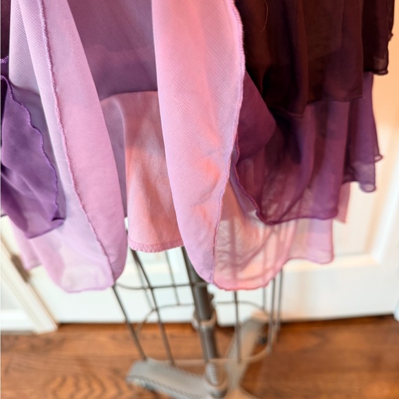 Plum Halter Cocktail Dress Ruffle Hem Beaded Waist Y2K Party Medium - Picture 6 of 16